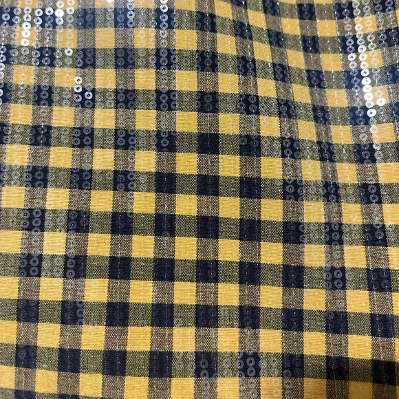 ENGLISH FACTORY SEQUINS PUFF SLEEVE GINGHAM TOP SMALL - Picture 3 of 9